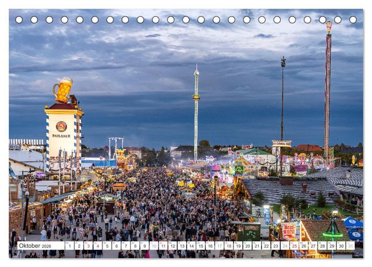 Produktbild: Abend in M&uuml;nchen (Tischkalender 2026 DIN A5 quer), CALVENDO Monatskalender