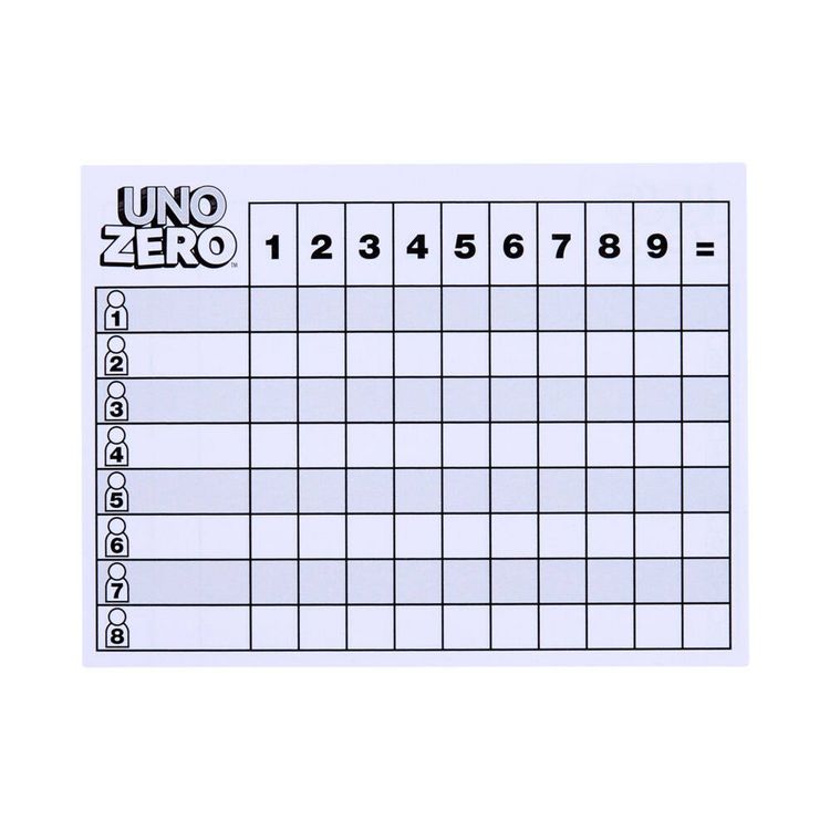 Produktbild: UNO Zero Kartenspiel für Kinder, Erwachsene und Familienabende, Partys und Reisen, enthält Kartenspiel und Punktekarte