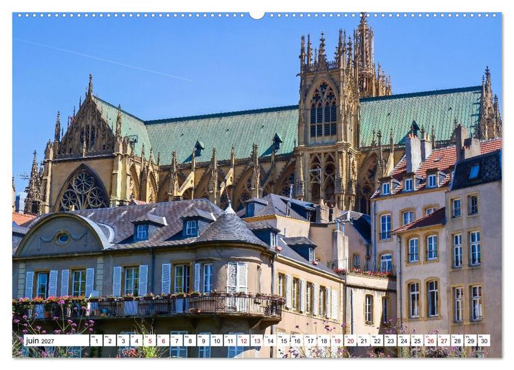 Produktbild: Nancy et Metz &ndash; Tr&eacute;sors uniques en Lorraine (Calendrier mural 2027 DIN A2 vertical), CALVENDO calendrier mensuel