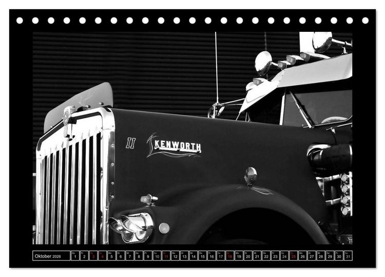 Produktbild: Kenworth W900A EXTHD - in schwarzwei&szlig; (Tischkalender 2026 DIN A5 quer), CALVENDO Monatskalender
