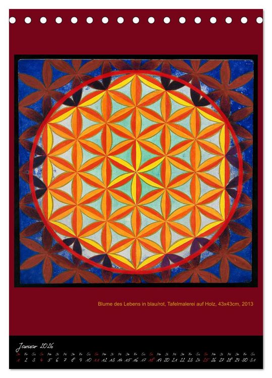 Produktbild: Die heilige Blume des Lebens - Mandalas von Istvan Seidel (Tischkalender 2026 DIN A5 hoch), CALVENDO Monatskalender