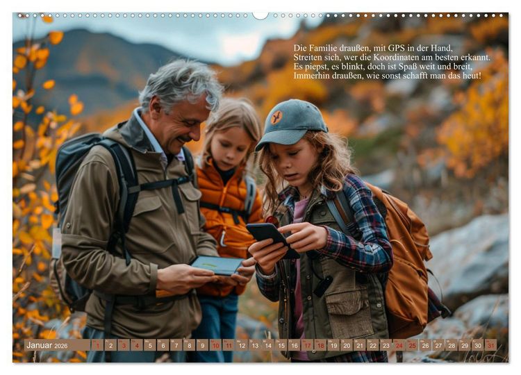 Produktbild: Geocaching Poesie (Wandkalender 2026 DIN A2 quer), CALVENDO Monatskalender