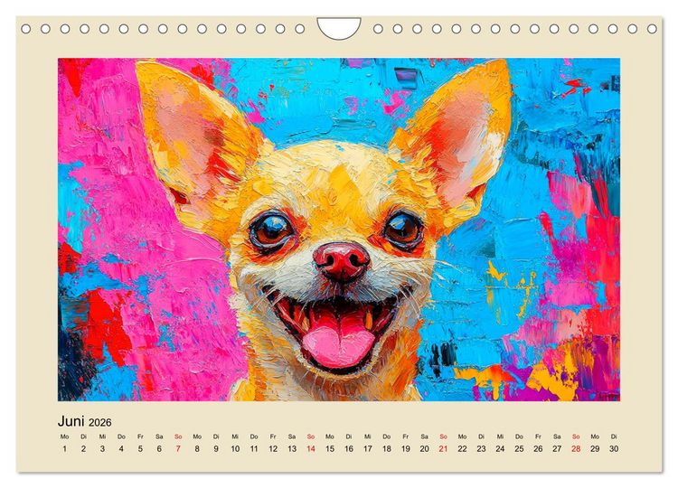 Produktbild: Hundegesichter im &Ouml;lgem&auml;lde-Stil. Liebliche Vierbeiner erfreuen das Herz! (Wandkalender 2026 DIN A4 quer), CALVENDO Monatskalender