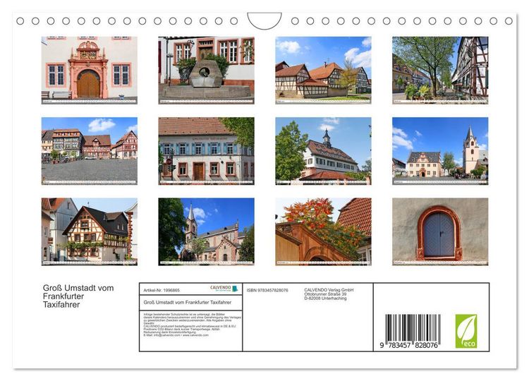 Produktbild: Gro&szlig; Umstadt vom Frankfurter Taxifahrer (Wandkalender 2026 DIN A4 quer), CALVENDO Monatskalender