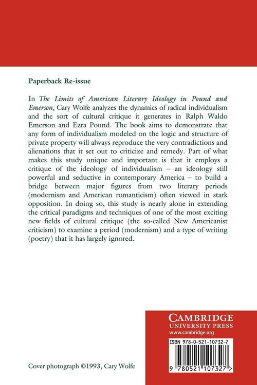 Produktbild: The Limits of American Literary Ideology in Pound and Emerson