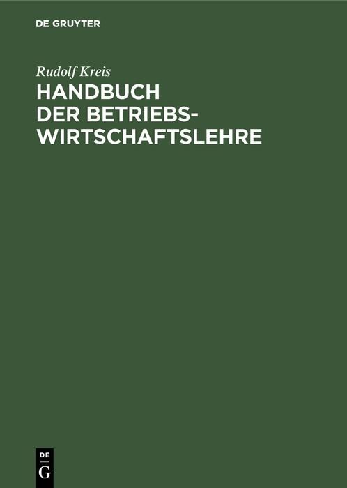 Produktbild: Handbuch der Betriebswirtschaftslehre