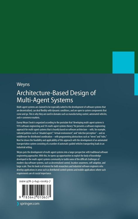 Produktbild: Architecture-Based Design of Multi-Agent Systems