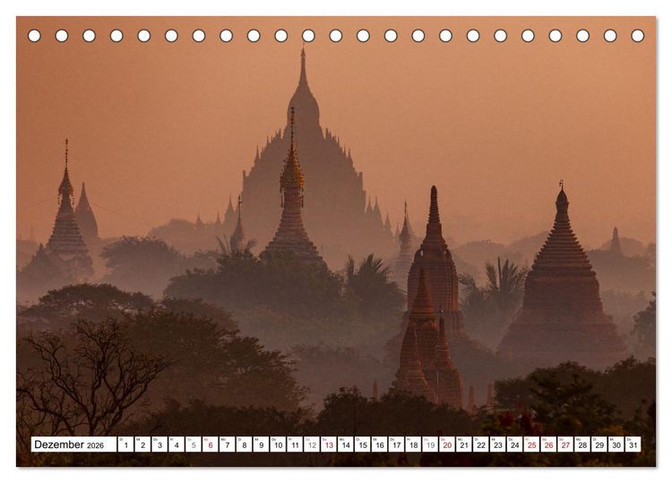 Produktbild: WUNDERVOLLES BAGAN (Tischkalender 2026 DIN A5 quer), CALVENDO Monatskalender