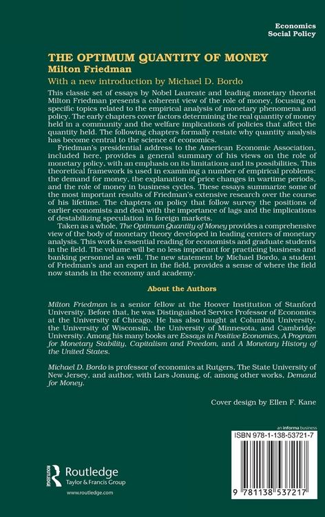 Produktbild: The Optimum Quantity of Money