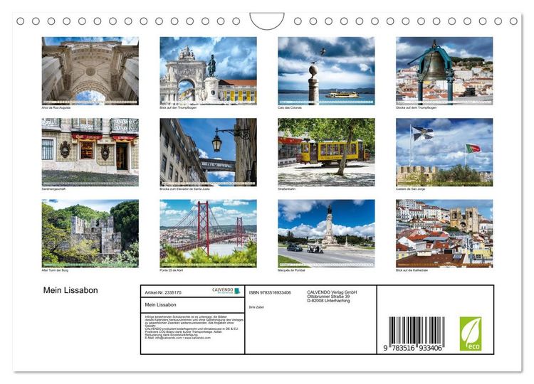 Produktbild: Mein Lissabon (Wandkalender 2027 DIN A4 quer), CALVENDO Monatskalender