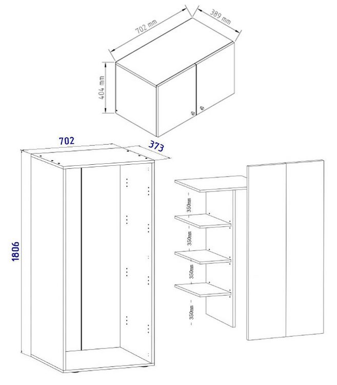 Produktbild: Holz Besenschrank Staubsauger Putzschrank Vandol K