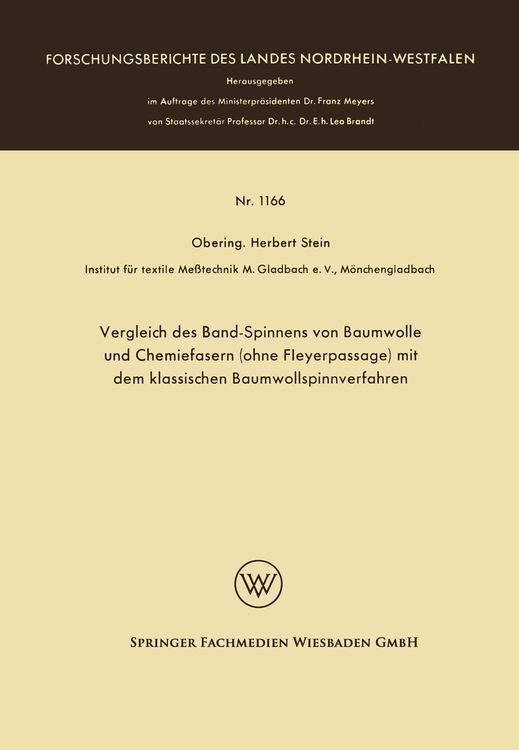 Produktbild: Vergleich des Band-Spinnens von Baumwolle und Chemiefasern (ohne Fleyerpassage) mit dem klassischen Baumwollspinnverfahren