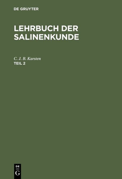 Produktbild: Lehrbuch der Salinenkunde. Teil 2