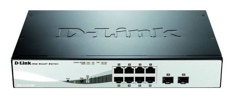 Produktbild: D-Link DGS-1210-08P/E DGS-1210-08P/E Netzwerk Switch 8 + 2 Port 20 GBit/s PoE-Funktion