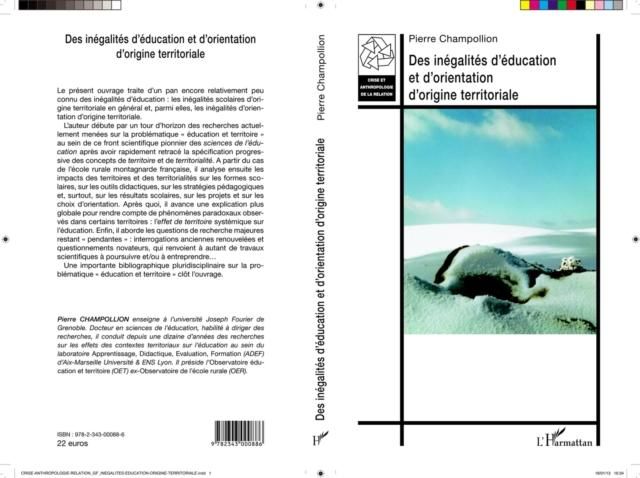 Produktbild: Des inegalites d'education et d'orientation d'origine territ