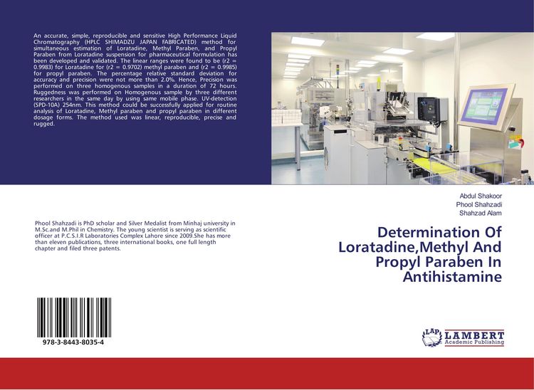 Produktbild: Determination Of Loratadine,Methyl And Propyl Paraben In Antihistamine