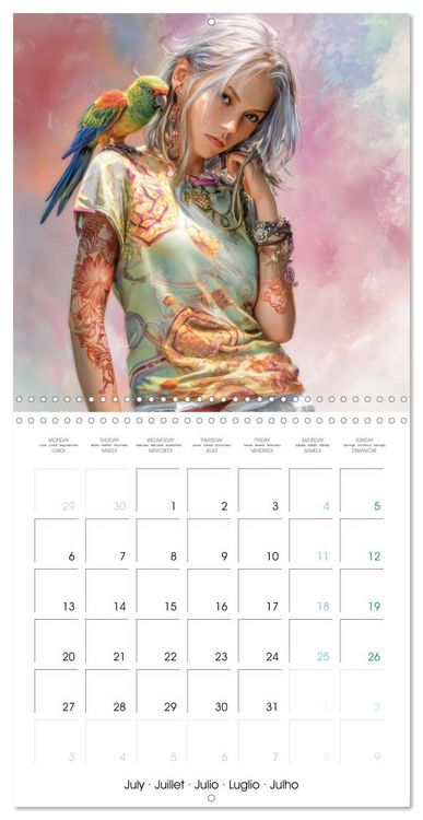 Produktbild: Women with tattoos - Inspired by Asia and the Manga style (Wall Calendar 2026 12 &times; 12 Inch) CALVENDO 12 Month Wall Calendar