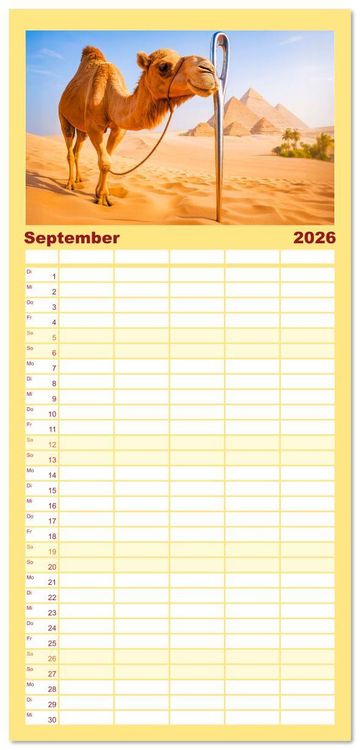 Produktbild: Familienplaner 2026 - Tierische Redewendungen - Ein Kalender voller Spr&uuml;che und Sprachbilder mit 5 Spalten (Wandkalender, 21 x 45 cm) CALVENDO