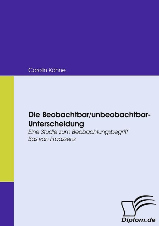 Produktbild: Die Beobachtbar/unbeobachtbar-Unterscheidung