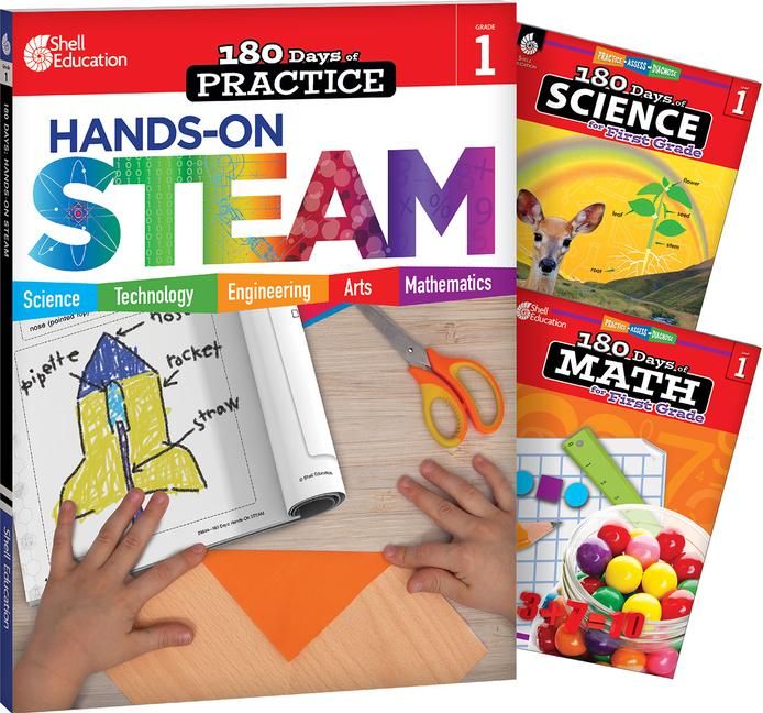 Produktbild: 180 Days(r) Steam, Science, & Math Grade 1: 3-Book Set