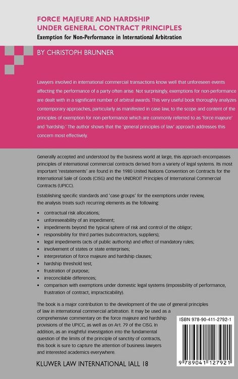 Produktbild: Force Majeure and Hardship Under General Contract Principles