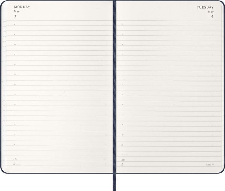 Produktbild: Moleskine 12 Monate Tageskalender 2027, Large/A5, 1 Tag = 1 Seite, Fester Einband, Saphir