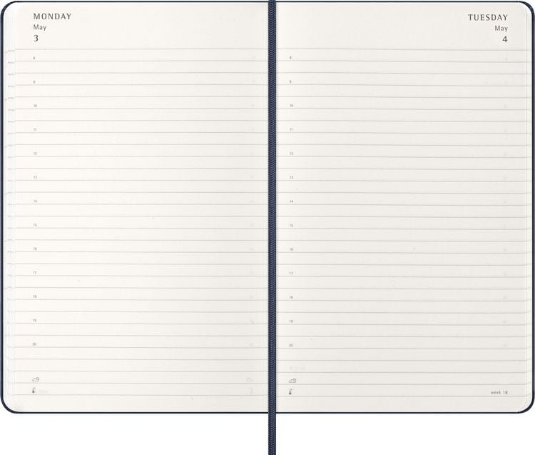 Produktbild: Moleskine 12 Monate Tageskalender 2027, Large/A5, 1 Tag = 1 Seite, Fester Einband, Saphir