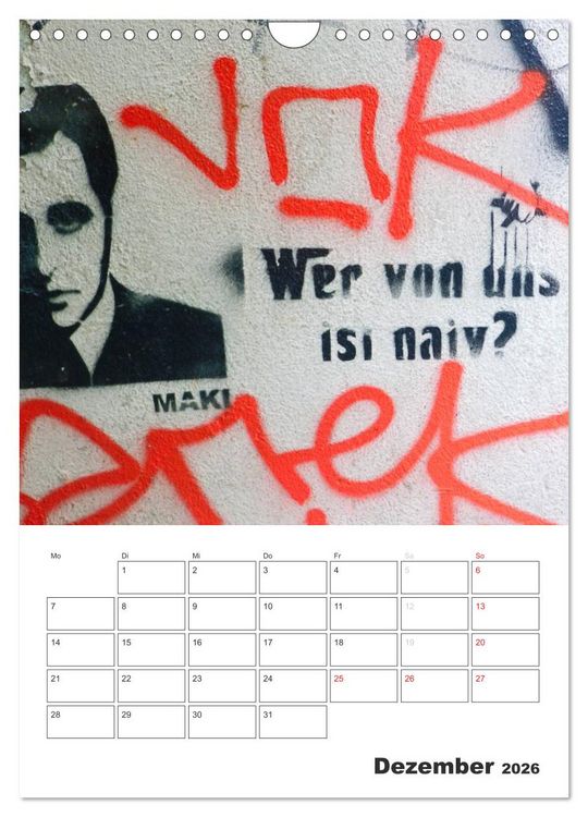 Produktbild: STENCIL ART 2026 - Schablonen Graffiti an H&auml;userfassaden / Planer (Wandkalender 2026 DIN A4 hoch), CALVENDO Monatskalender