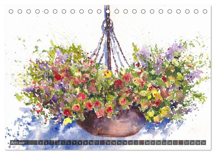 Produktbild: Garten Aquarelle (Tischkalender 2026 DIN A5 quer), CALVENDO Monatskalender