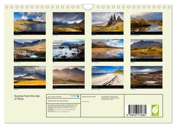 Produktbild: Scenes from the Isle of Skye (Wall Calendar 2026 DIN A4 landscape), CALVENDO 12 Month Wall Calendar