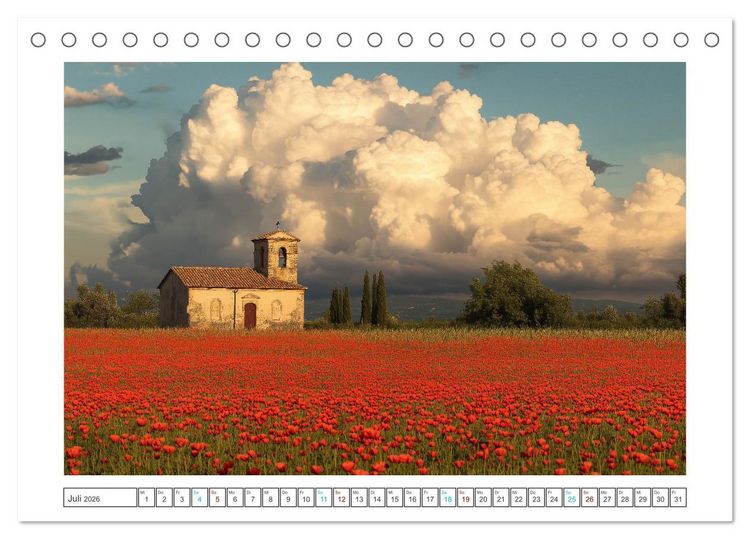 Produktbild: Zypressen und Weinberge (Tischkalender 2026 DIN A5 quer), CALVENDO Monatskalender