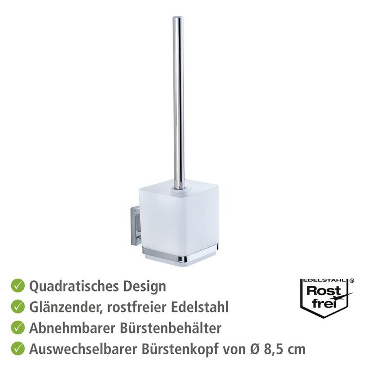 Produktbild: Vacuum-Loc&reg; WC-Garnitur Mod. Quadro Edelstahl, Befestigen ohne bohren