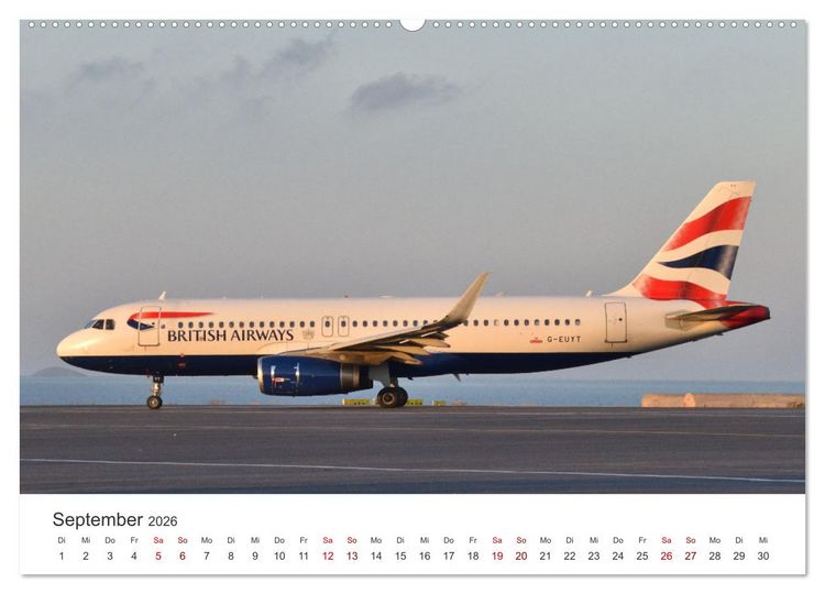 Produktbild: Flugzeugimpressionen auf dem Flughafen (hochwertiger Premium Wandkalender 2026 DIN A2 quer), Kunstdruck in Hochglanz