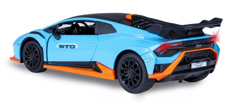 Produktbild: Lamborghini Hurac&aacute;n STO Diecast 1:32 blau inkl. Knopfzellen