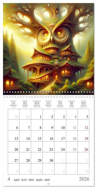 Produktbild: Habitat des chouettes (Calendrier mural carr&eacute; 2026 30x30 cm) Calendrier double avec une page pour vos prises de notes