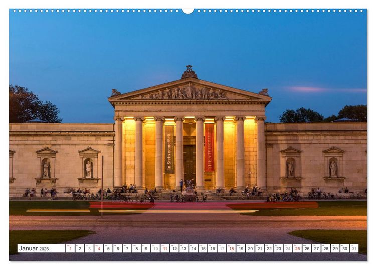 Produktbild: Abend in M&uuml;nchen (hochwertiger Premium Wandkalender 2026 DIN A2 quer), Kunstdruck in Hochglanz