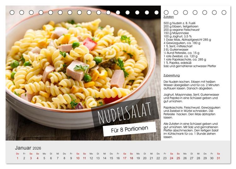 Produktbild: Vegetarisch - leicht und lecker (Tischkalender 2026 DIN A5 quer), CALVENDO Monatskalender