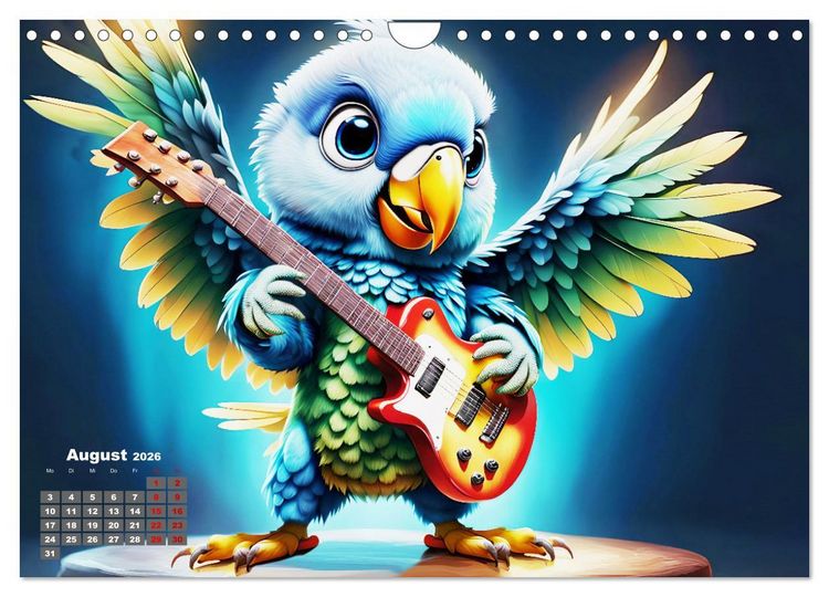 Produktbild: Tierische Gitarristen (Wandkalender 2026 DIN A4 quer), CALVENDO Monatskalender