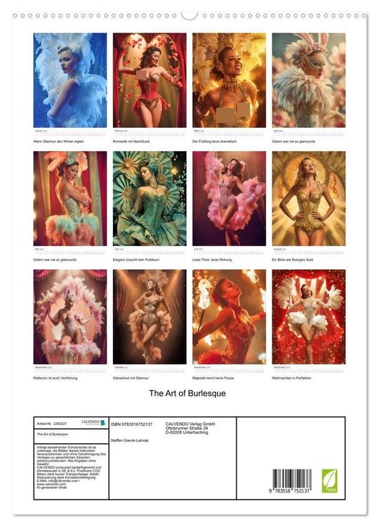Produktbild: The Art of Burlesque (hochwertiger Premium Wandkalender 2027 DIN A2 hoch), Kunstdruck in Hochglanz