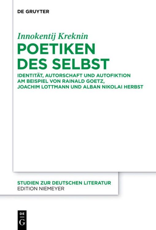 Produktbild: Poetiken des Selbst