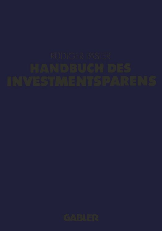 Produktbild: Handbuch des Investmentsparens