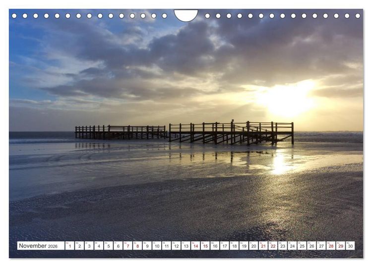 Produktbild: ST. PETER ORDING Strand und Meer (Wandkalender 2026 DIN A4 quer), CALVENDO Monatskalender