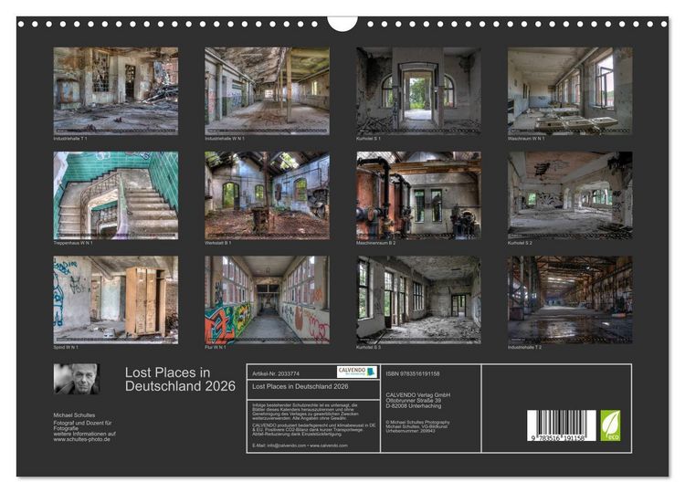Produktbild: Lost Places in Deutschland 2026 (Wandkalender 2026 DIN A3 quer), CALVENDO Monatskalender