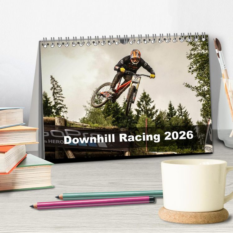 Produktbild: Downhill Racing 2026 (Tischkalender 2026 DIN A5 quer), CALVENDO Monatskalender