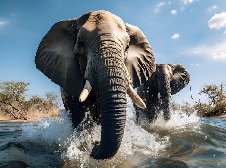 Produktbild: CALVENDO Puzzle Gro&szlig;e Elefanten | 2000 Teile Lege-Gr&ouml;&szlig;e 90x67cm Foto-Puzzle f&uuml;r gl&uuml;ckliche Stunden