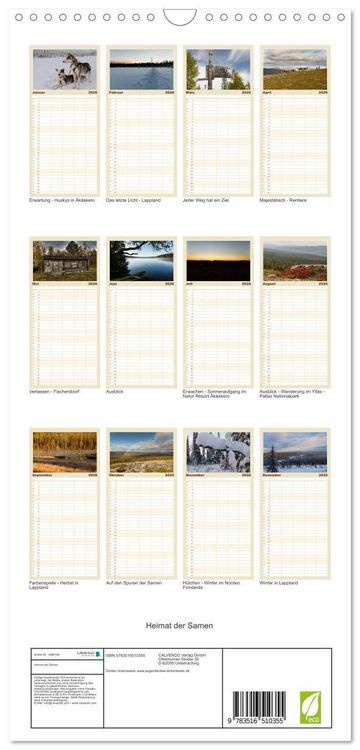 Produktbild: Familienplaner 2026 - Heimat der Samen mit 5 Spalten (Wandkalender, 21 x 45 cm) CALVENDO