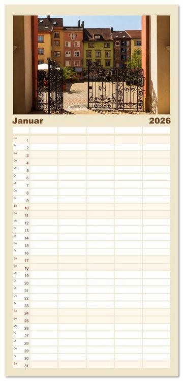 Produktbild: Familienplaner 2026 - Bad S&auml;ckingen - Charmantes St&auml;dtchen am Rhein mit 5 Spalten (Wandkalender, 21 x 45 cm) CALVENDO