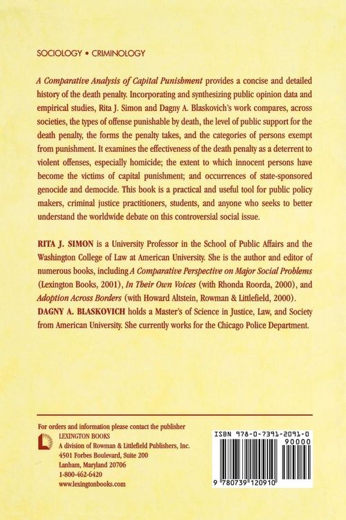 Produktbild: Comparative Analysis of Capital Punishment