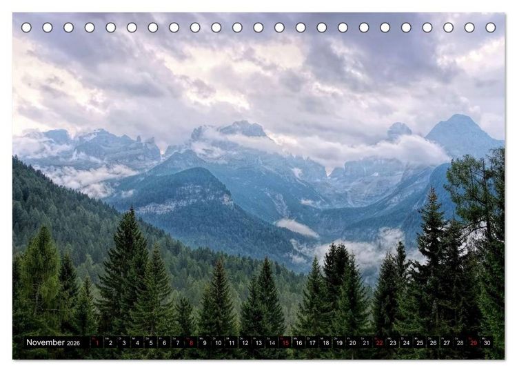 Produktbild: Die Dolomiten - Traumhafte Welt aus Stein (Tischkalender 2026 DIN A5 quer), CALVENDO Monatskalender