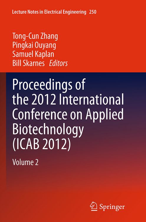 Produktbild: Proceedings of the 2012 International Conference on Applied Biotechnology (ICAB 2012)